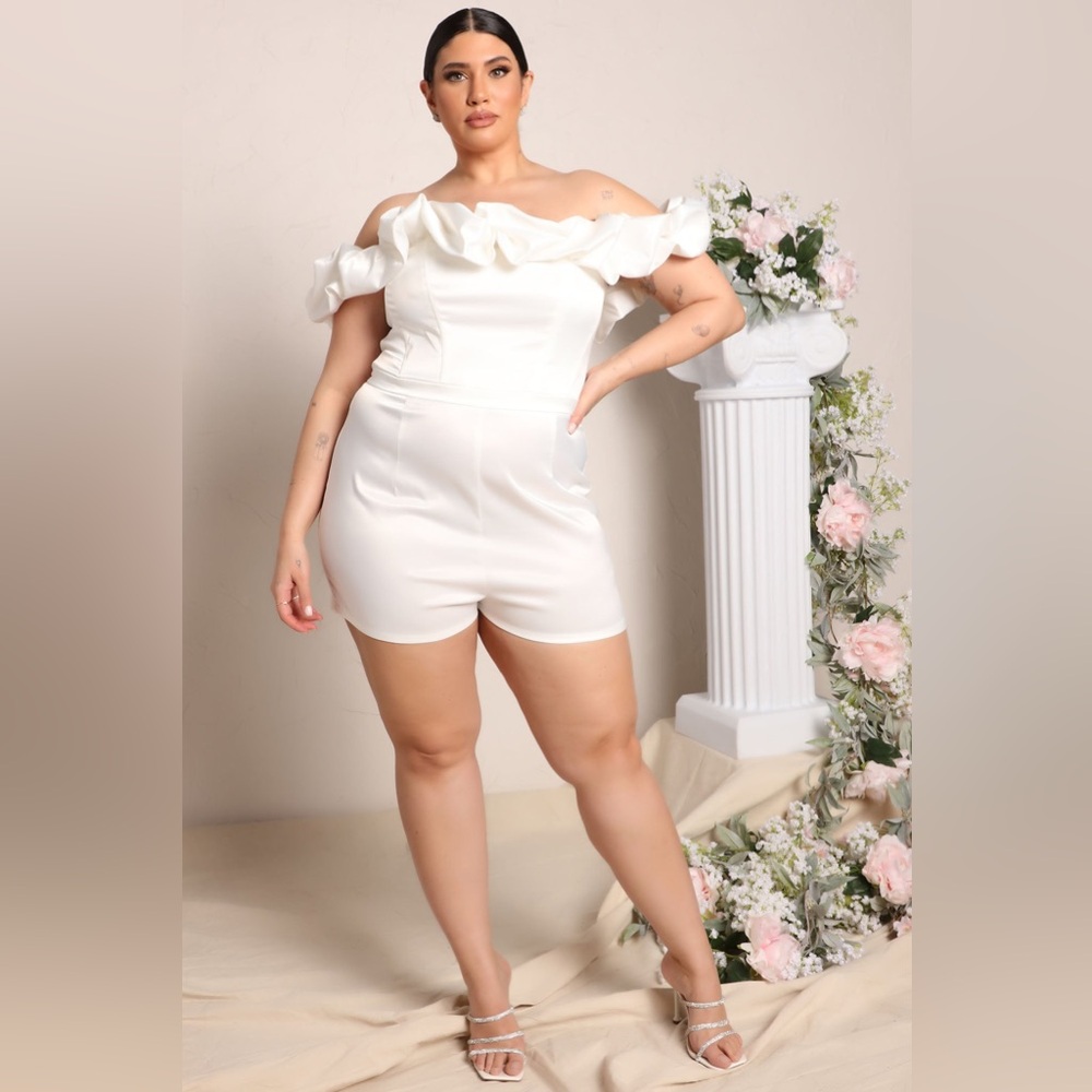 Girl Night Romper - White Fashion Nova